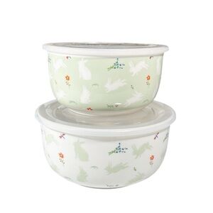 NEW Grace Pantry BUNNY Design Set/2 Vented Food Storage Containers